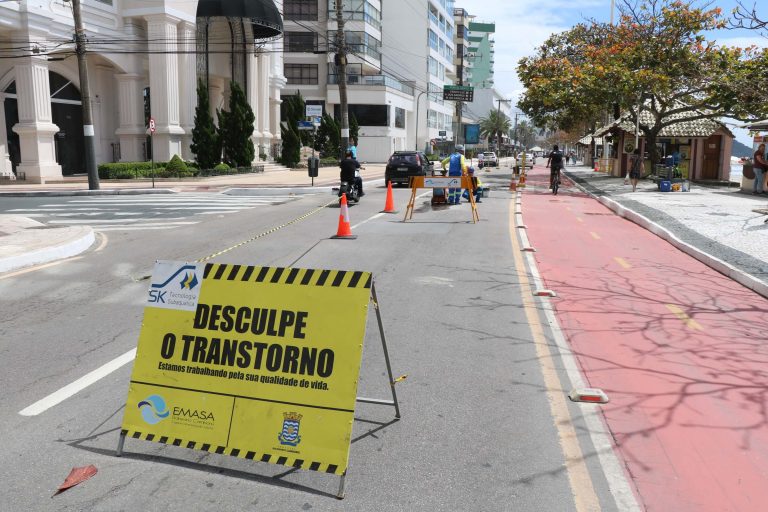 Obra do Emissário terá intervenção na Avenida Atlântica da Rua 2300 até Alvin Bauer em Balneário Camboriú