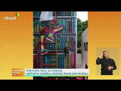 Kobra destaca a importância dos livros em novo mural