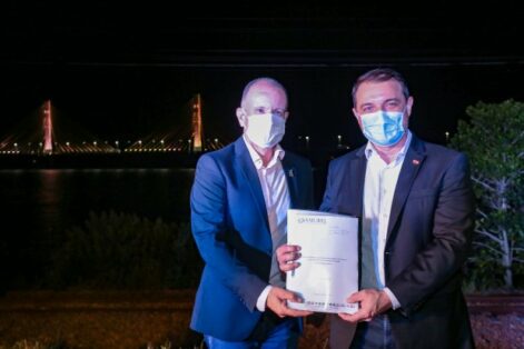 Retorno da iluminação cênica na ponte de Laguna marca início das comemorações do bicentenário de Anita Garibaldi