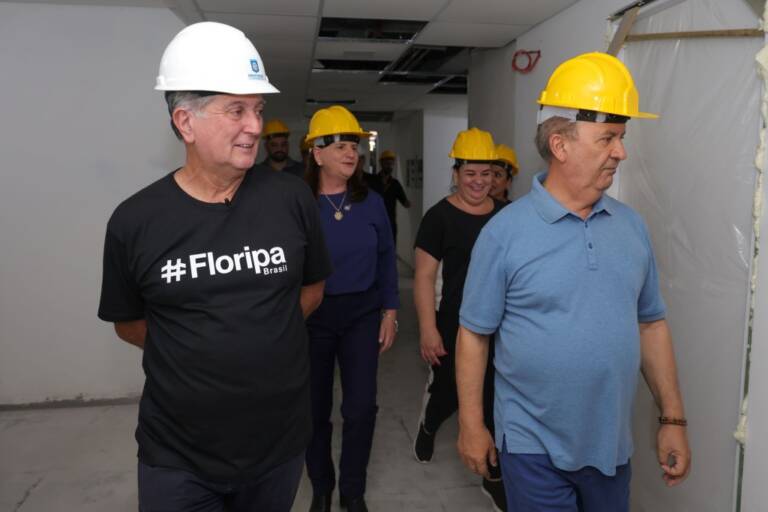 Governador visita obra do MultiHospital que será instalado no antigo aeroporto de Florianópolis