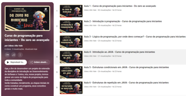 Alunos da Udesc Alto Vale disponibilizam videoaulas de programação no Youtube