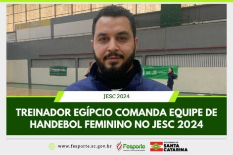 Treinador egípcio comanda equipe de handebol feminino nos Jogos Escolares de Santa Catarina