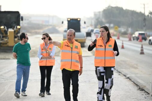 Governador Jorginho Mello vistoria obras de duplicação da Rodovia SC-445 entre Içara e Criciúma