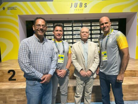 Presidente da Fesporte conhece estrutura dos Jogos Universitários de Praia 2024