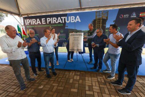 Governador inaugura Sistema de Esgotamento Sanitário da Casan que amplia acesso ao saneamento básico em Ipira e Piratuba