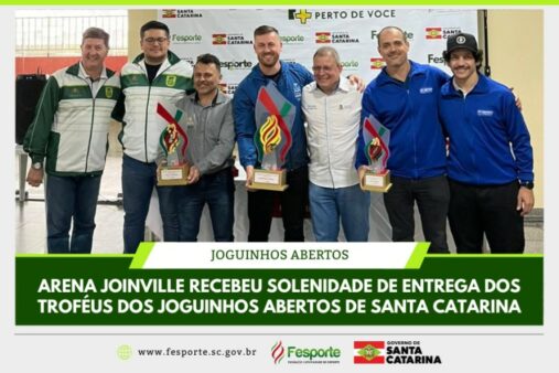 Solenidade de entrega dos troféus dos Joguinhos Abertos de Santa Catarina foi realizada nesta quarta em Joinville