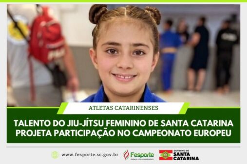 Revelação do jiu-jítsu catarinense, Jade Mendonça se prepara para novas competições internacionais