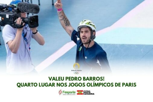 Pedro Barros é o quarto colocado no skate park masculino dos Jogos Olímpicos de Paris