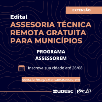 Udesc Esag oferece assessoria técnica remota gratuita para municípios de Santa Catarina