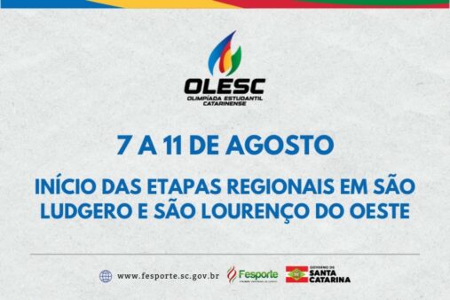 São Ludgero e São Lourenço do Oeste recebem as etapas regionais da Olimpíada Estudantil Catarinense