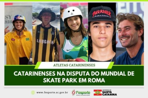 Cinco catarinenses participam no campeonato mundial de skate park na Itália