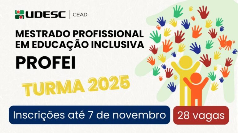 Udesc Cead recebe inscrições para 28 vagas no Mestrado em Educação Inclusiva