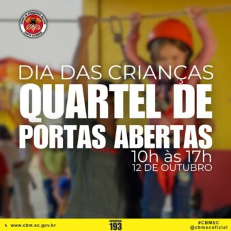 Corpo de Bombeiros Militar promove evento “Quartel de Portas Abertas” neste dia das crianças