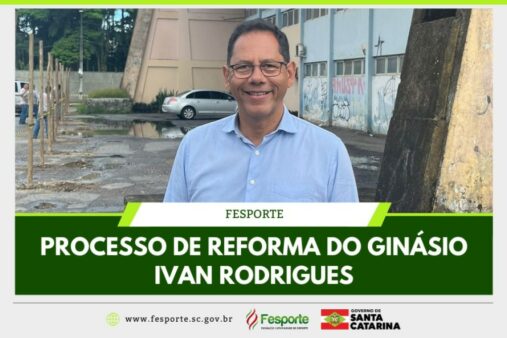 Presidente da Fesporte cumpre agenda em Joinville para tratar do processo de reforma do Ginásio Ivan Rodrigues