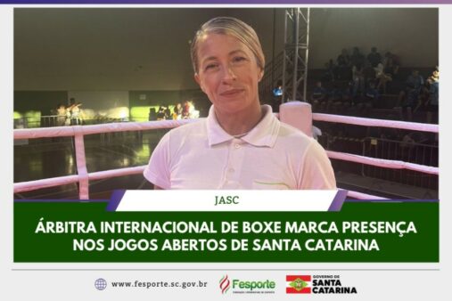 Árbitra internacional de boxe atua nos Jogos Abertos de Santa Catarina em Concórdia