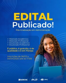 Udesc Esag publica edital de vagas 2025 para mestrado e doutorado em Administração