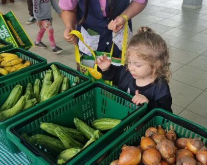 Educação e diversão: crianças de Itajaí participam de piquenique e feirinha com alimentos do PAA