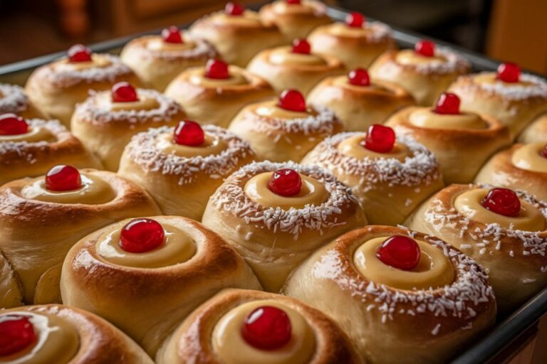 Pão Doce Caseiro com Creme e Coco