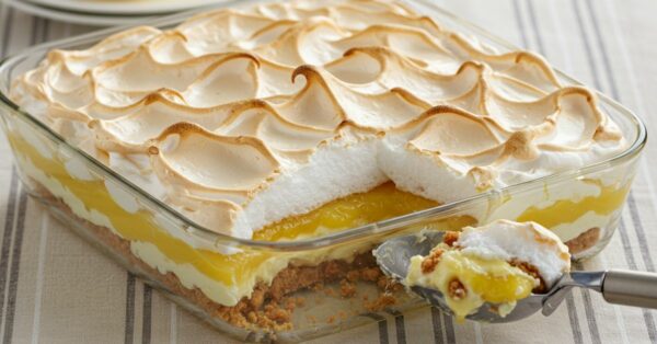 Pavê de Abacaxi com Merengue Dourado