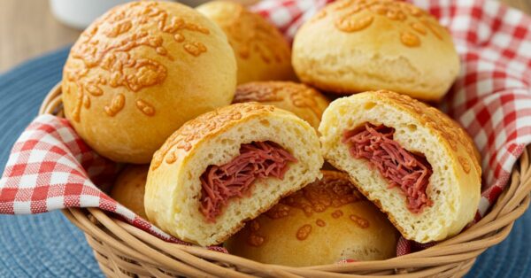 Pão de Queijo Recheado com Calabresa e Muçarela