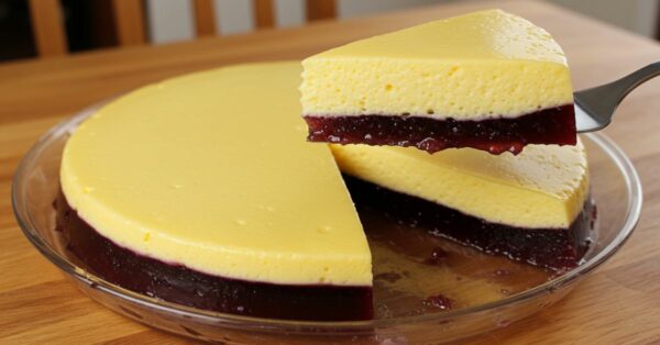 Gelatina Cremosa de Uva com Mousse de Maracujá