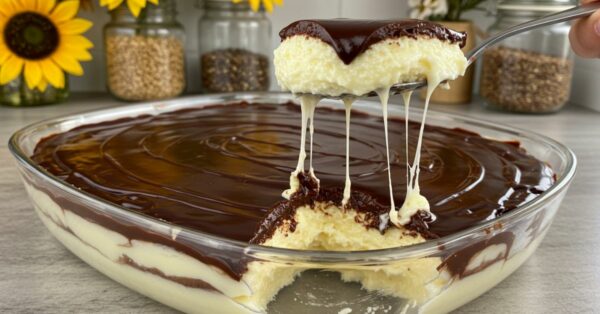 Pavê de Creme com Cobertura de Chocolate