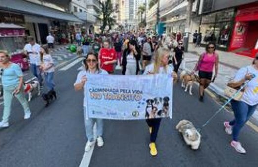 7ª Cãominhada Pela Vida no Trânsito reuniu mais de 150 cães em Balneário Camboriú