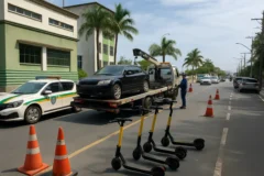 Fiscalização remove veículos e patinetes em avenidas de BC