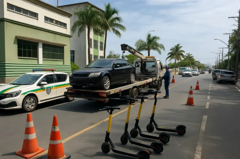Fiscalização remove veículos e patinetes em avenidas de BC