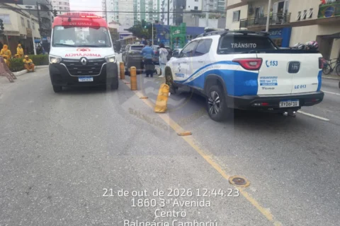 Motociclista ferido em colisão na Avenida do Estado em BC