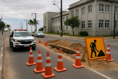 Obras alteram trânsito em BC com interdições parciais e totais