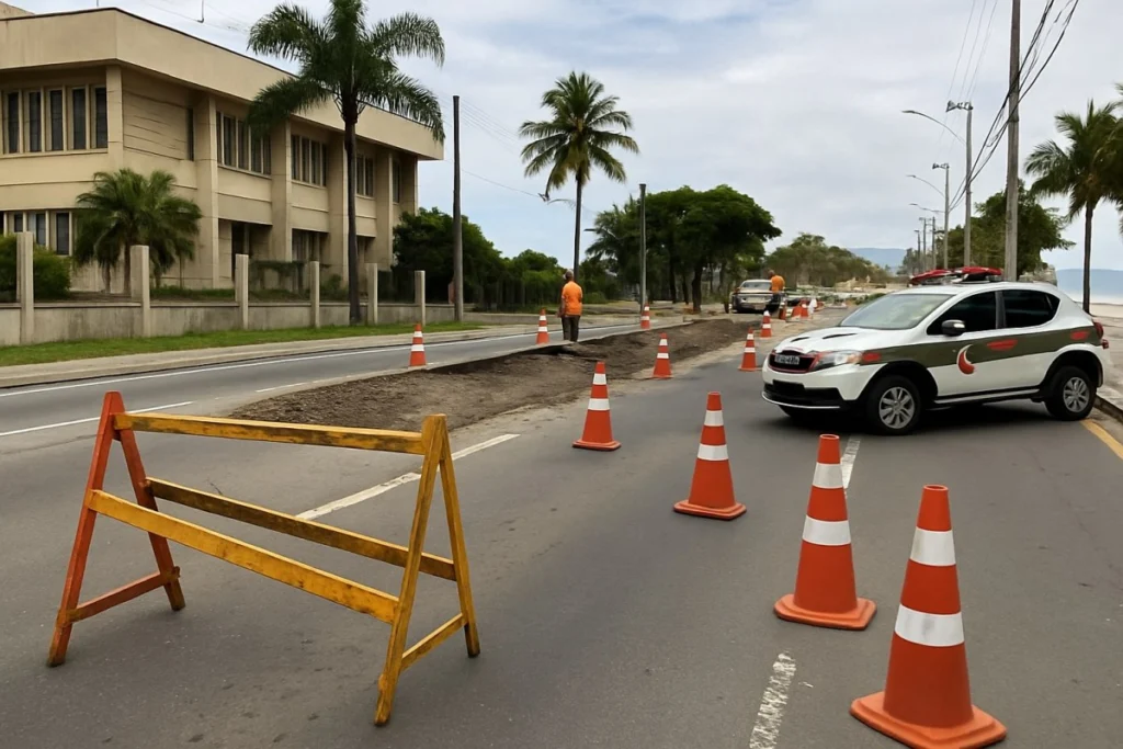 Obras causam interdições parciais e totais no trânsito de BC