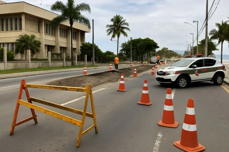 Obras causam interdições parciais e totais no trânsito de BC