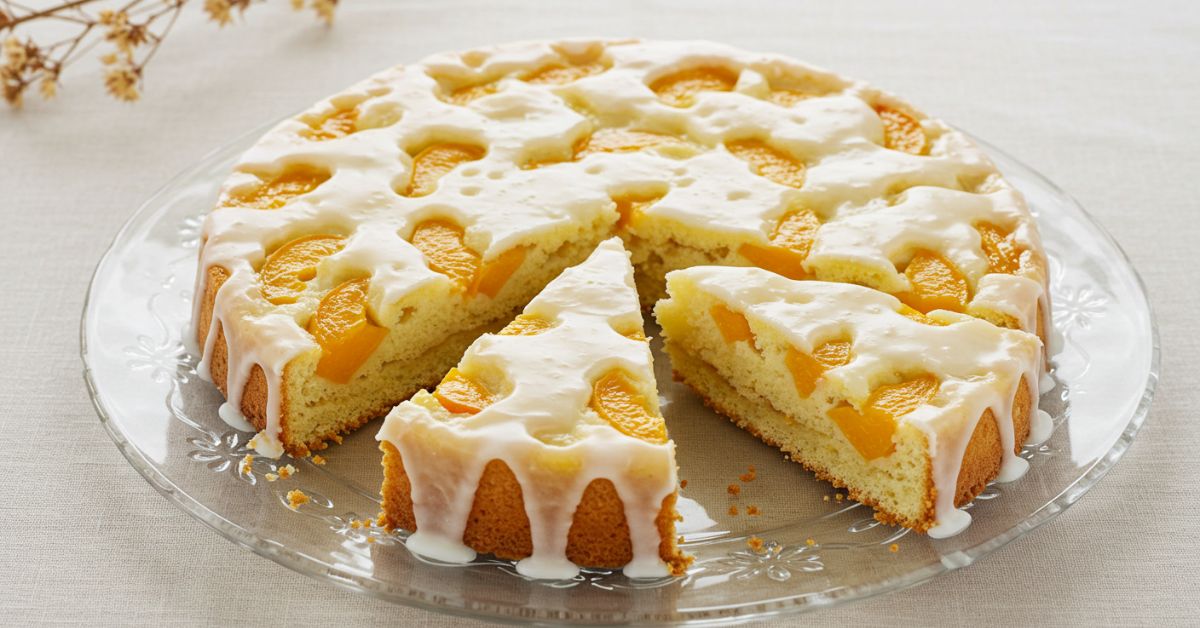 Torta de Pêssego com Leite Condensado